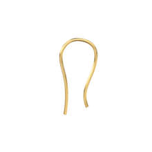 Load image into Gallery viewer, 18x9mm 0.80mm 21 Gauge 18k Solid Yellow Gold Earwires Pair for Half Drilled Gemstones