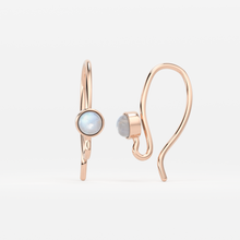 Load image into Gallery viewer, 16x8mm 20 GAUGE 18k Solid Yellow Gold Rainbow Moonstone Finding Earwire Pair