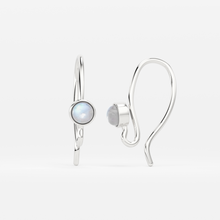 Load image into Gallery viewer, 16x8mm 20 GAUGE 18k Solid Yellow Gold Rainbow Moonstone Finding Earwire Pair