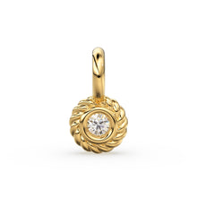 Load image into Gallery viewer, Petite Round Diamond Charm Pendant / 14k 18k Solid Gold Pendant / Diamond Pendant / Solitaire Diamond Charm / Sale - Jalvi & Co.
