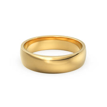 Load image into Gallery viewer, 6MM Gold Wedding Band/ 5MM CLASSIC DOME Polished Mens & Womens Wedding Ring by Jalvi Co / Also available Rose Gold, White Gold - Jalvi & Co.
