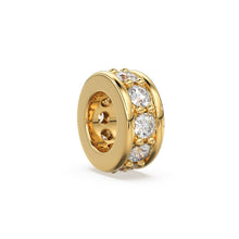 Load image into Gallery viewer, Diamond Eternity Wheel 14k Solid Gold Rondelle Spacer Finding Bead, Diamond Spacer, Diamond Finding, Solid Gold Bead, 6mm 8mm 10mm - Jalvi & Co.
