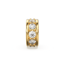 Load image into Gallery viewer, Diamond Eternity Wheel 14k Solid Gold Rondelle Spacer Finding Bead, Diamond Spacer, Diamond Finding, Solid Gold Bead, 6mm 8mm 10mm - Jalvi & Co.
