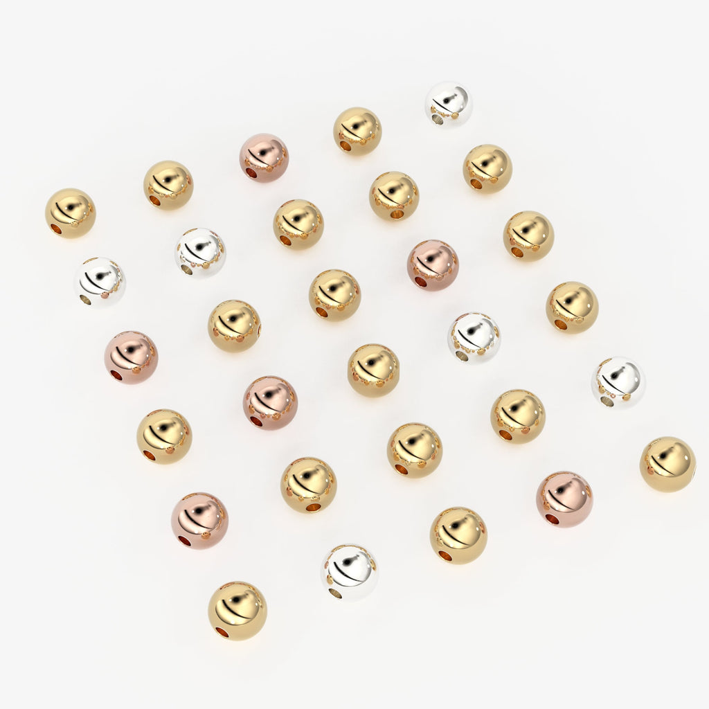 2MM 18k Solid Gold Smooth Round Bead Ball Spacer (10 pieces) Christmas Gift