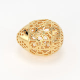 18k Solid Gold Handmade Designer Easter Egg Spacer Bead Finding 11mm 12mm 13mm St Patricks Day