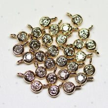 Load image into Gallery viewer, 14k Solid Gold / Real Diamond / Charm Pendant / Bezel / Jewelry Finding / Diamond Connector / Diamond Charm St Patricks Day