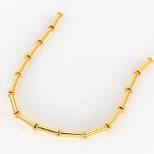 Load image into Gallery viewer, 2.7mmx8mm 18k Solid Yellow Gold Fancy Bamboo Tube Spacer Beads (10 pieces) St Patricks Day