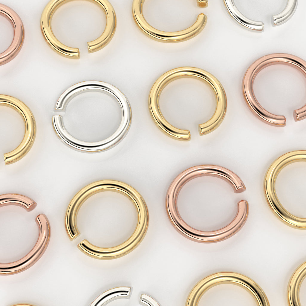 3.5MM 22 Gauge 14k Solid Yellow Gold Open Jump Rings (10 pieces)