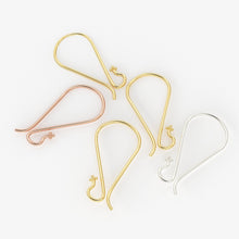 Load image into Gallery viewer, 18k Solid Yellow Gold Earwires With Daisy Ends 1 pair St Patricks Day