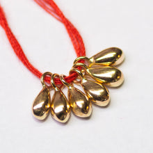 Load image into Gallery viewer, 18k Solid Yellow Gold Teardrop Charm Pendant Finding, Gold Drops 3.3mmx8.5mm St Patricks Day