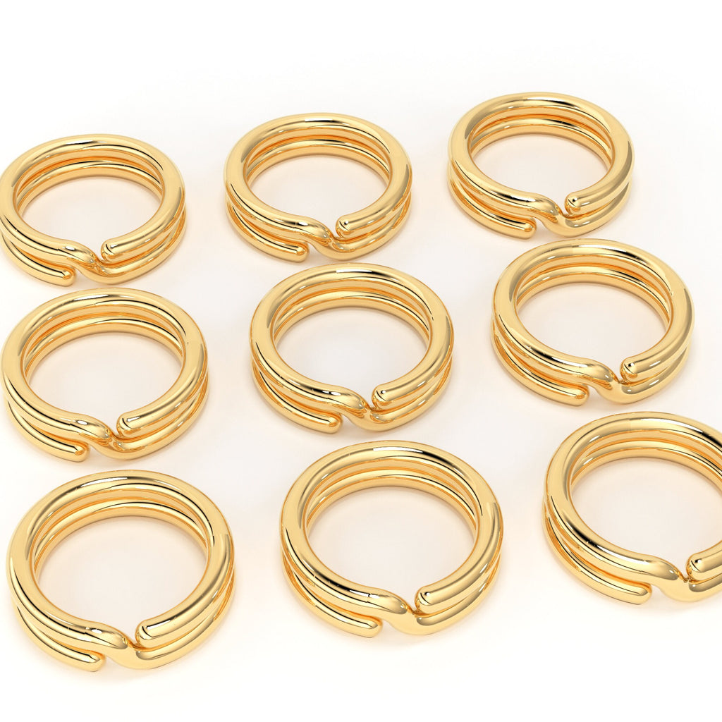 Solid 14k Gold 3.5mm Split Ring Connecting Ring