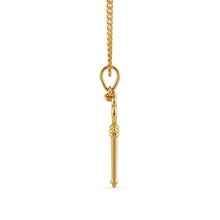 Load image into Gallery viewer, 18k Solid Yellow Gold Handmade Skeleton Key Charm Pendant, Gold Pendant, Key Pendant St Patricks Day