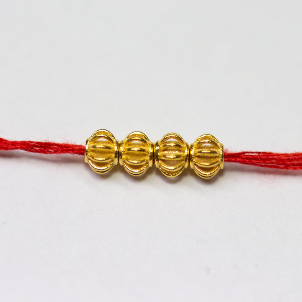 4.2mm 18k Solid Yellow Gold Fancy Bali Spacer Findings Beads Pair St Patricks Day