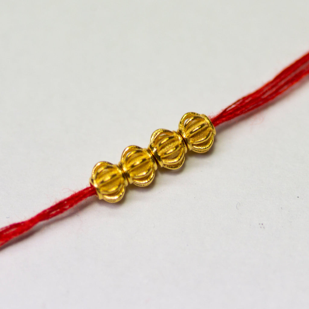 4.2mm 18k Solid Yellow Gold Fancy Bali Spacer Findings Beads Pair St Patricks Day