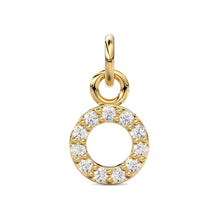 Load image into Gallery viewer, 14k Solid Gold Diamond Round Charm / Petite Dainty Brilliant Diamond Charm / Diamond Pendant / Sale St Patricks Day