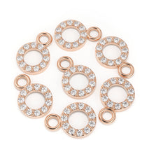 Load image into Gallery viewer, 14k Solid Gold Diamond Round Charm / Petite Dainty Brilliant Diamond Charm / Diamond Pendant / Sale St Patricks Day