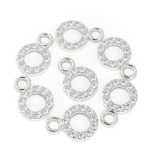 Load image into Gallery viewer, 14k Solid Gold Diamond Round Charm / Petite Dainty Brilliant Diamond Charm / Diamond Pendant / Sale St Patricks Day