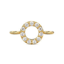 Load image into Gallery viewer, 14k Solid Gold Diamond Round Connector / Dainty Brilliant Diamond Connector / Diamond Spacer / Labour Day Sale St Patricks Day