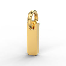 Load image into Gallery viewer, 3 Stone Diamond Bar Charm Pendant / 14k 18k Solid Gold Pendant / Diamond Pendant / Trio Diamond Charm / Sale St Patricks Day