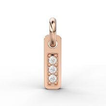 Load image into Gallery viewer, 3 Stone Diamond Bar Charm Pendant / 14k 18k Solid Gold Pendant / Diamond Pendant / Trio Diamond Charm / Sale St Patricks Day