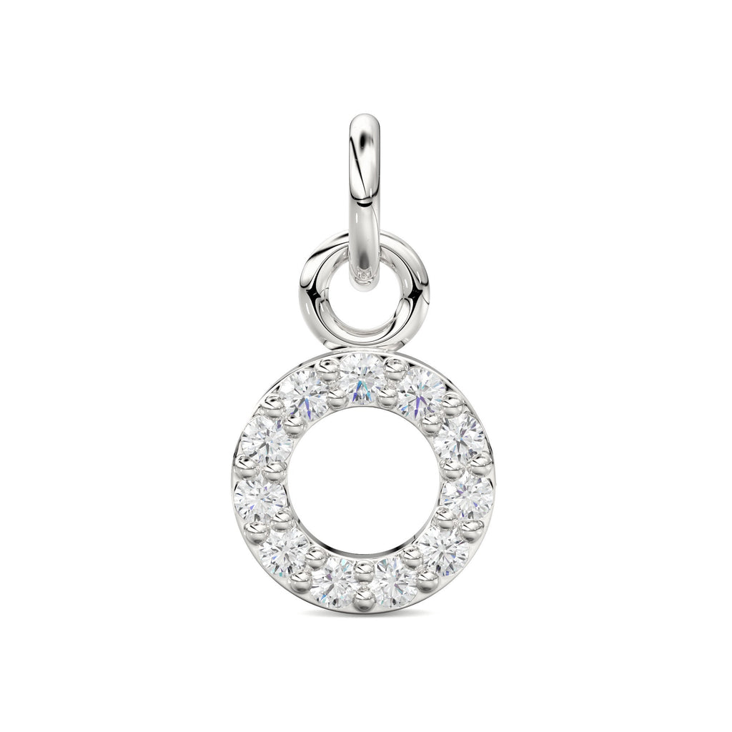 14k Solid Gold Diamond Round Charm / Petite Dainty Brilliant Diamond Charm / Diamond Pendant / Sale St Patricks Day