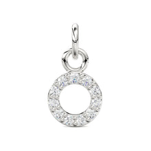 Load image into Gallery viewer, 14k Solid Gold Diamond Round Charm / Petite Dainty Brilliant Diamond Charm / Diamond Pendant / Sale St Patricks Day
