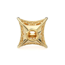 Load image into Gallery viewer, 2pc Honeycomb X Solid Gold 14k 18k Handmade Gold Spacer Bead Jewelry Making Supply available in 15.70mm Christmas Gift