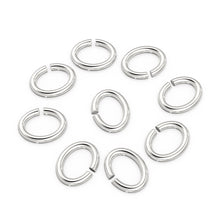 Load image into Gallery viewer, 3mmx4mm 14k Solid Yellow Gold Oval Open Jump Rings 10 pieces Jewelry Making Supplies St Patricks Day