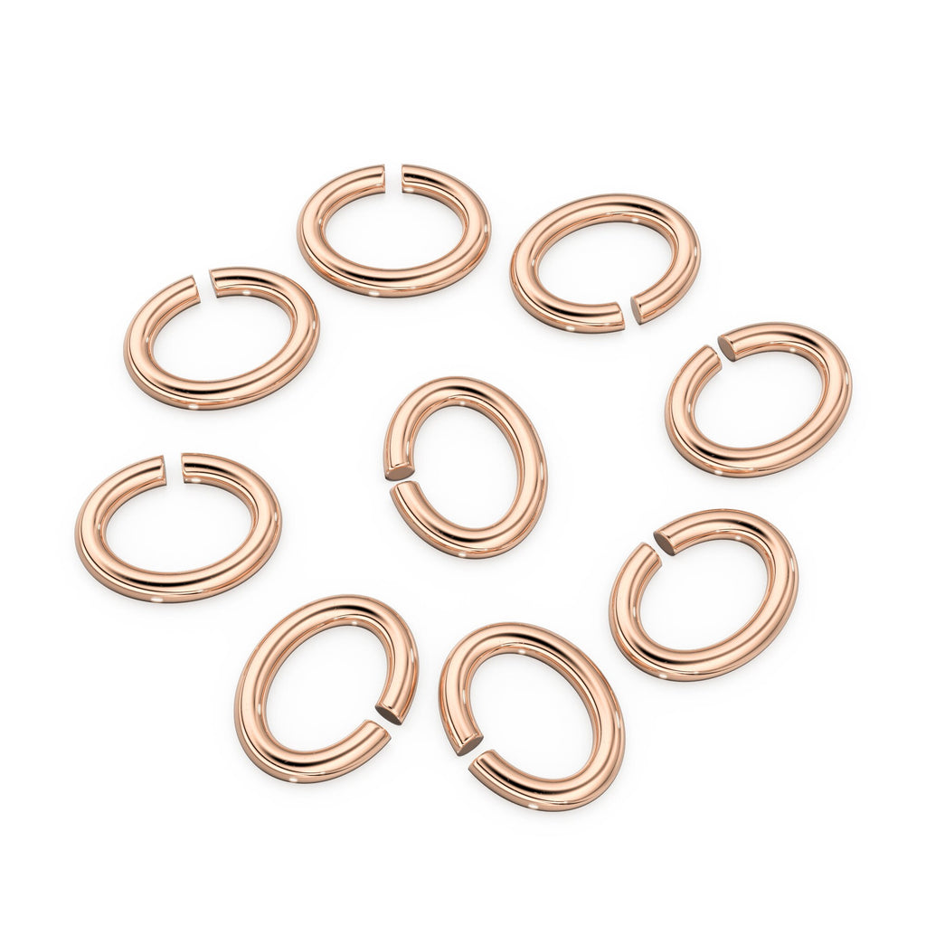3mmx4mm 14k Solid Yellow Gold Oval Open Jump Rings 10 pieces Jewelry Making Supplies St Patricks Day