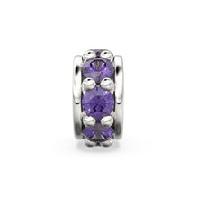 Load image into Gallery viewer, 18k Solid Yellow Gold 5mm Purple Amethyst Eternity Rondelle Wheel Bead St Patricks Day