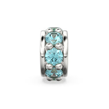 Load image into Gallery viewer, 18k Solid Yellow Gold 5mm Aquamarine Eternity Rondelle Wheel Bead St Patricks Day