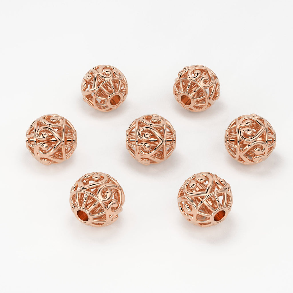 2pc Dainty Designer Solid Gold 14k 18k Handmade Gold Spacer Bead Jewelry Making Supply available in 5mm St Patricks Day