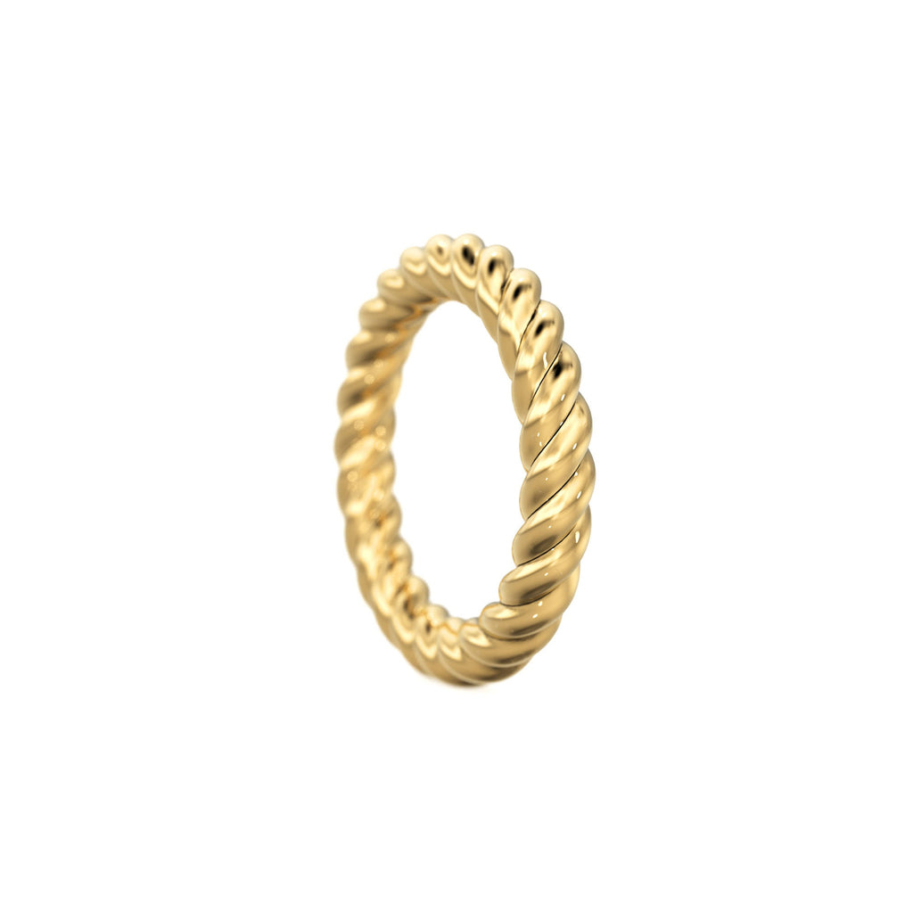 3mm Twisted Rope Design 14k 18k Solid Gold Jump Ring Bail / Gold Finding / Jewelry Making Supply / Essential Supply St Patricks Day