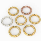 3mm Twisted Rope Design 14k 18k Solid Gold Jump Ring Bail / Gold Finding / Jewelry Making Supply / Essential Supply St Patricks Day