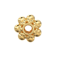 Load image into Gallery viewer, 7.50mm Designer Round Sphere Design Solid Yellow Gold Spacer Beads