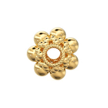 Load image into Gallery viewer, 7.50mm Designer Round Sphere Design Solid Yellow Gold Spacer Beads - Jalvi & Co.