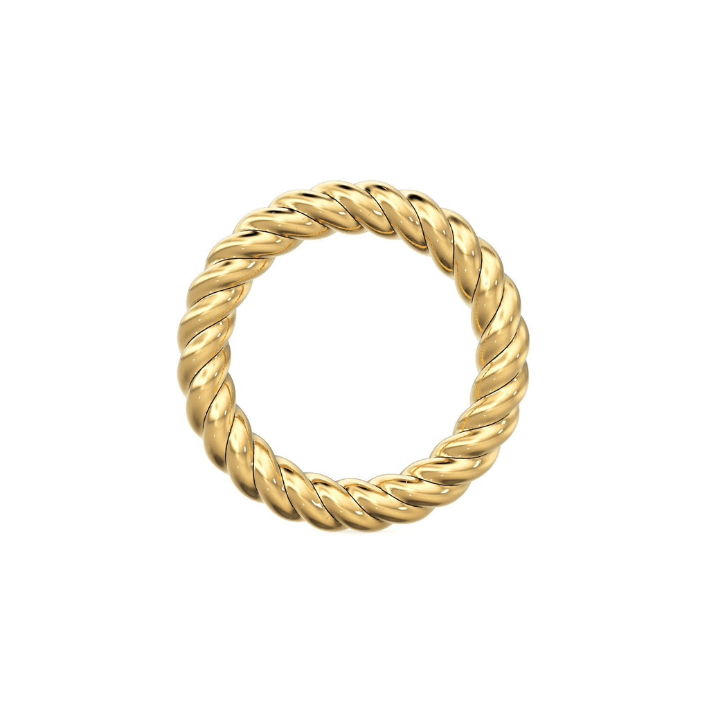 3mm Twisted Rope Design 14k 18k Solid Gold Jump Ring Bail / Gold Finding / Jewelry Making Supply / Essential Supply St Patricks Day