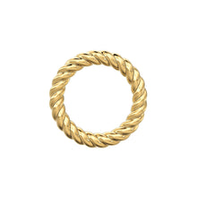 Load image into Gallery viewer, 3mm Twisted Rope Design 14k 18k Solid Gold Jump Ring Bail / Gold Finding / Jewelry Making Supply / Essential Supply St Patricks Day