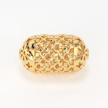 Load image into Gallery viewer, 18k Solid Gold Handmade Artistic Roman Oval Spacer Bead Finding 12mm 13mm 14mm St Patricks Day