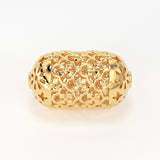 18k Solid Gold Handmade Artistic Roman Oval Spacer Bead Finding 12mm 13mm 14mm St Patricks Day