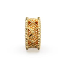 Load image into Gallery viewer, 18k Solid Yellow Gold 7mm Fancy Spacer Finding Hefty Bead 5mm Large Hole St Patricks Day