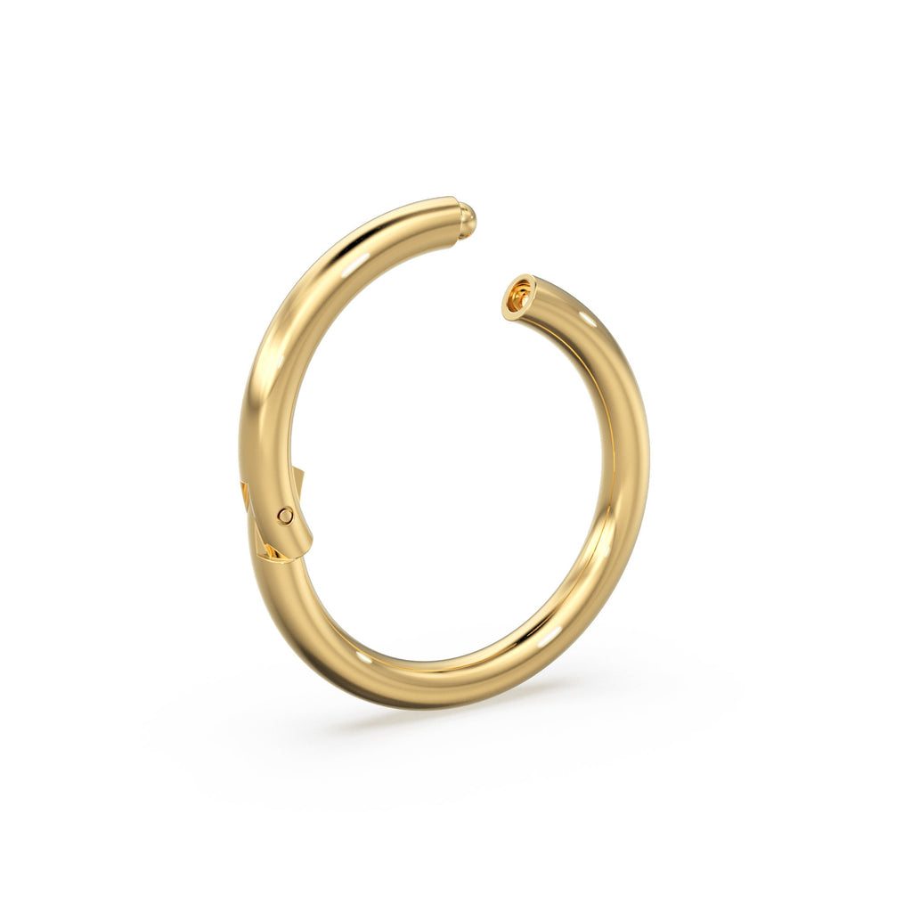 18mm Round Profile Clicker Gold Clasp / 14K Gold Connector / Necklace Connector Clasp Lock / Charm holder / Solid Gold Charms Clasp - Jalvi & Co.