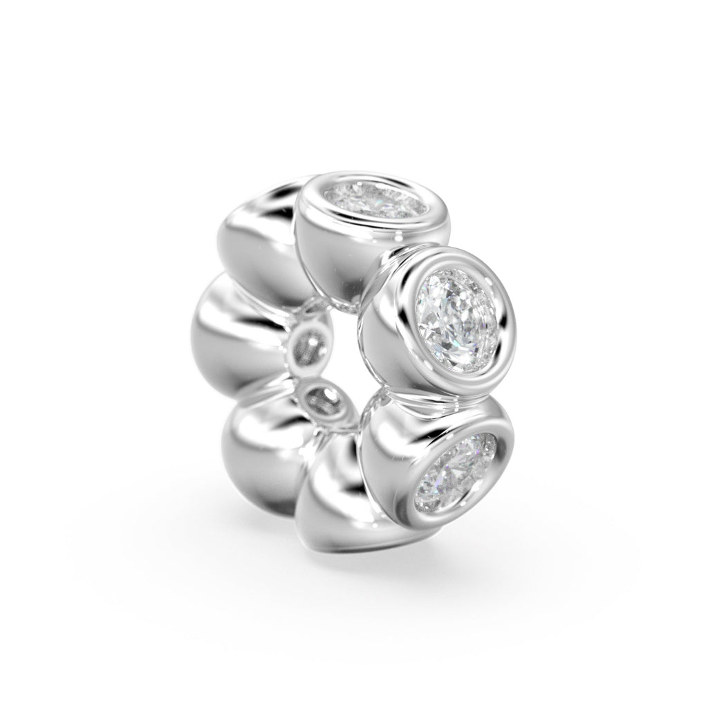 6mm Round Diamond Rondelle Gold Beads / Handmade Solid Gold Beads / Real Diamond Spacer / Jewelry Making Essential Findings St Patricks Day