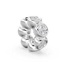 Load image into Gallery viewer, 6mm Round Diamond Rondelle Gold Beads / Handmade Solid Gold Beads / Real Diamond Spacer / Jewelry Making Essential Findings St Patricks Day