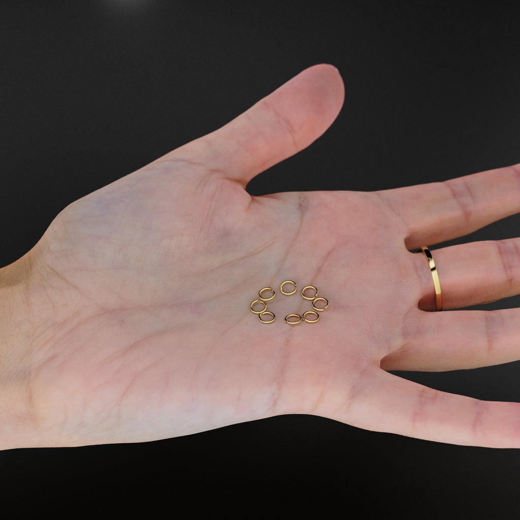 4MM 22 Gauge 18k Solid Yellow Gold Open Jump Ring (5 pieces) St Patricks Day