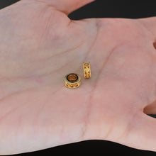 Load image into Gallery viewer, 18k Solid Yellow Gold 7mm Fancy Spacer Finding Hefty Bead 5mm Large Hole St Patricks Day