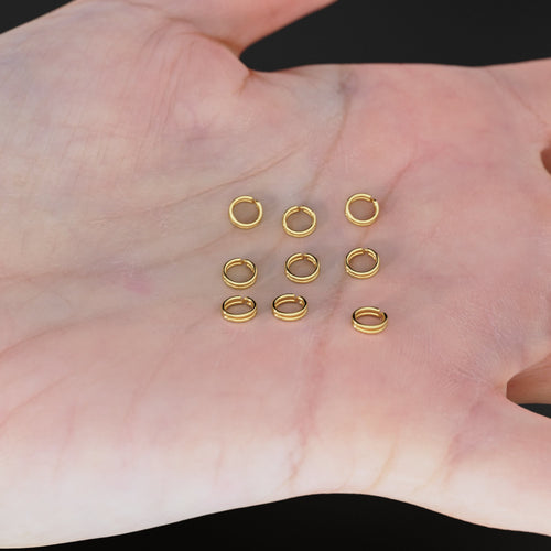 5MM 14K Solid Yellow Gold Round Closed Jump Ring / Handmade Solid Gold Finding / Jewelry Making Essentials St Patricks Day