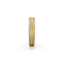 Load image into Gallery viewer, Textured 18k Solid Yellow Gold Spacer Beads / Jewelry Making Handmade Supplies / 14k Gold Wheel Tyre Findings - Jalvi & Co.