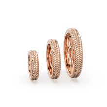 Load image into Gallery viewer, Textured 18k Solid Yellow Gold Spacer Beads / Jewelry Making Handmade Supplies / 14k Gold Wheel Tyre Findings - Jalvi & Co.
