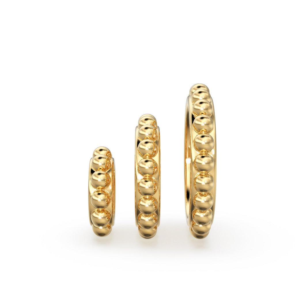 Milgrain 14k 18k Solid Yellow Gold Spacer Beads / Jewelry Making Supplies / Handmade Gold Wheel Tyre Findings - Jalvi & Co.